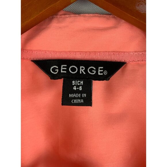 George Coral Button-Up Blouse Size S Wrinkle Resistant - Picture 3 of 7